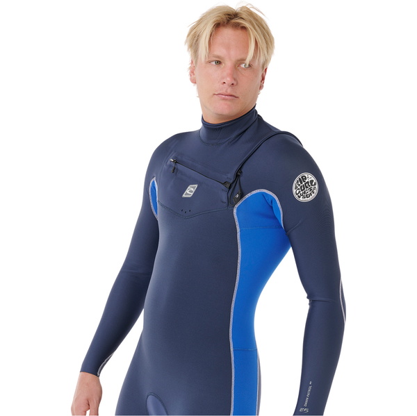 2026 Rip Curl Heren Dawn Patrol 3/2mm Borst Ritssluiting Wetsuit 16RMFS - Electric Cobalt